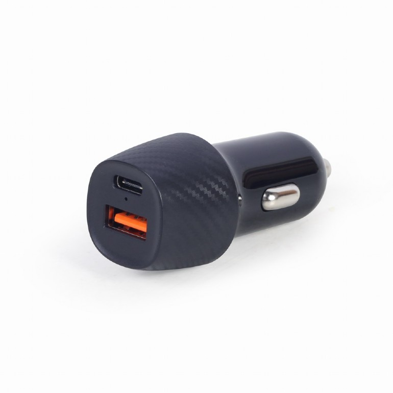 USB Car Charger - TA-U2QC3-CAR-02, 2-port USB car fast charger, Type-C PD, 18 W, black photo 1 USB Car Charger - TA-U2QC3-CAR-02, 2-port USB car fast charger, Type-C PD, 18 W, black photo 1
