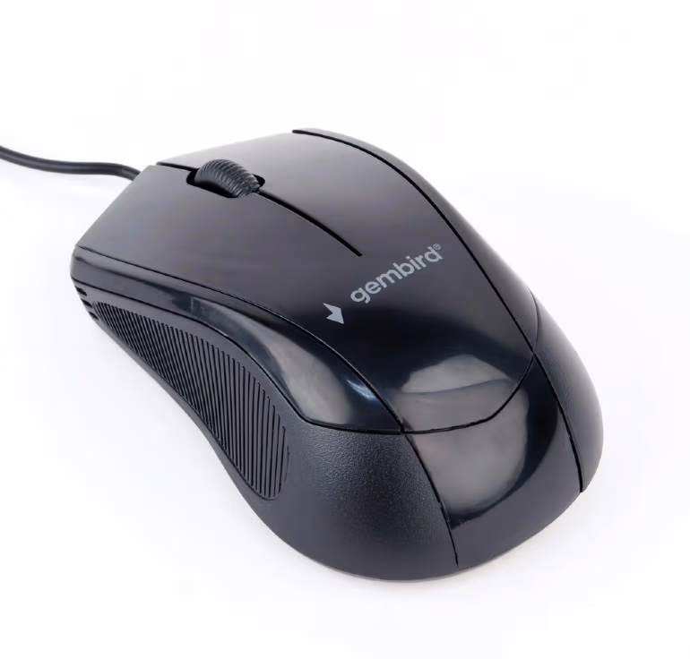 Gembird MUS-3B-02, Optical Mouse, 3-button, 1000dpi, USB, 1.35m cable, Black