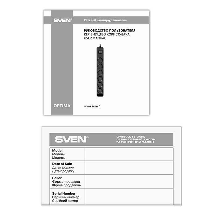 Фильтр сетевой SVEN Optima / 6 Sockets with children protection / 3m / Wall mountable / Black photo 9
