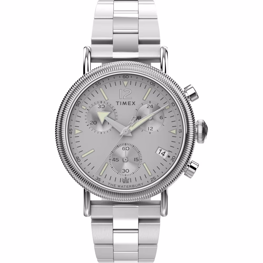 Waterbury Standard Coin Edge Chronograph 40mm Leather Strap Watch TW2W20900