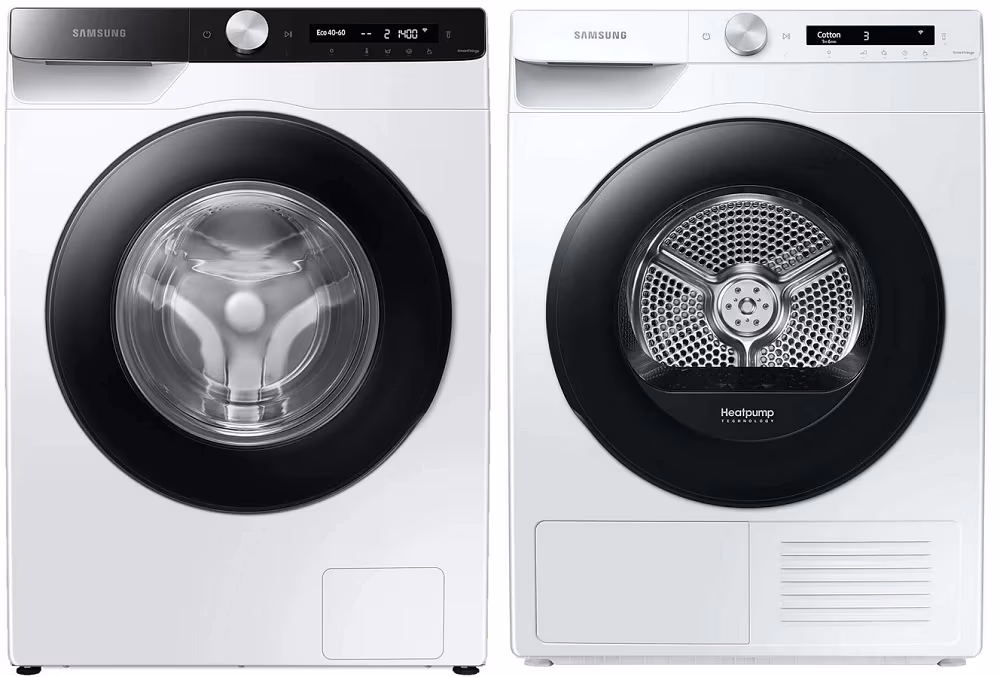 Set din doua dispozitive Samsung WW80T534DAE1S7+DV80T5220A,  