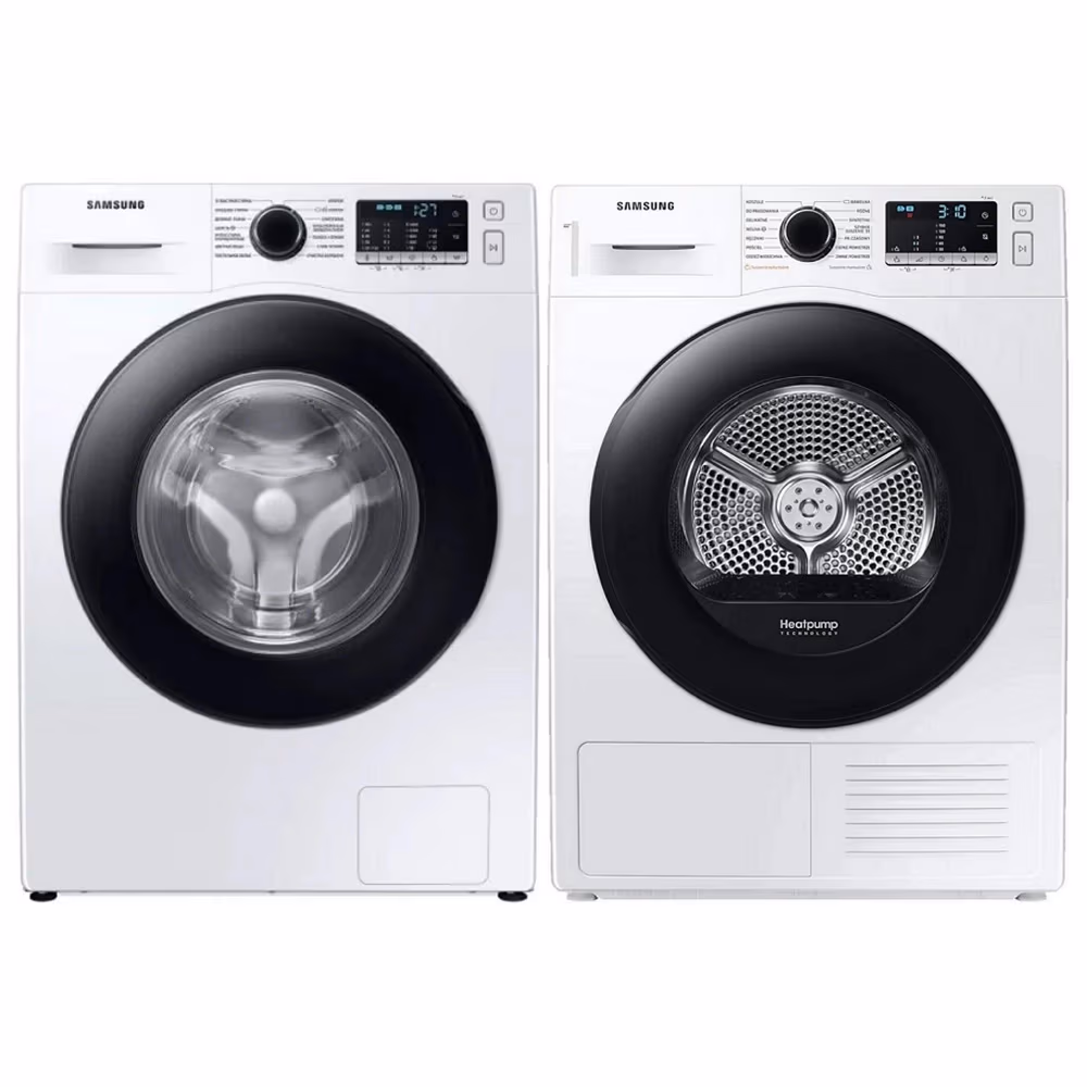 Set din doua dispozitive Samsung WW90TA047AE1LE+DV90TA020A 