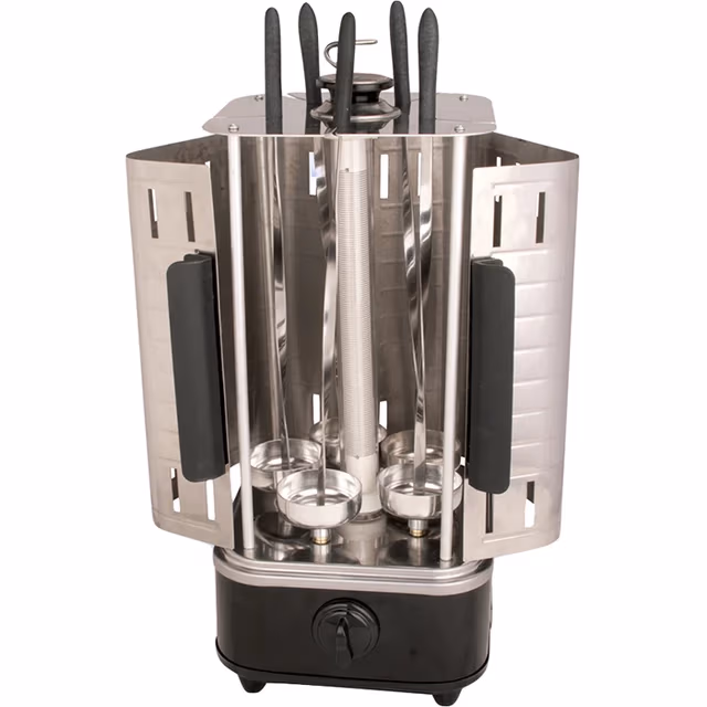Aparat pentru frigarui Saturn STFP8560C, 1000 W, Inox cu  negru 