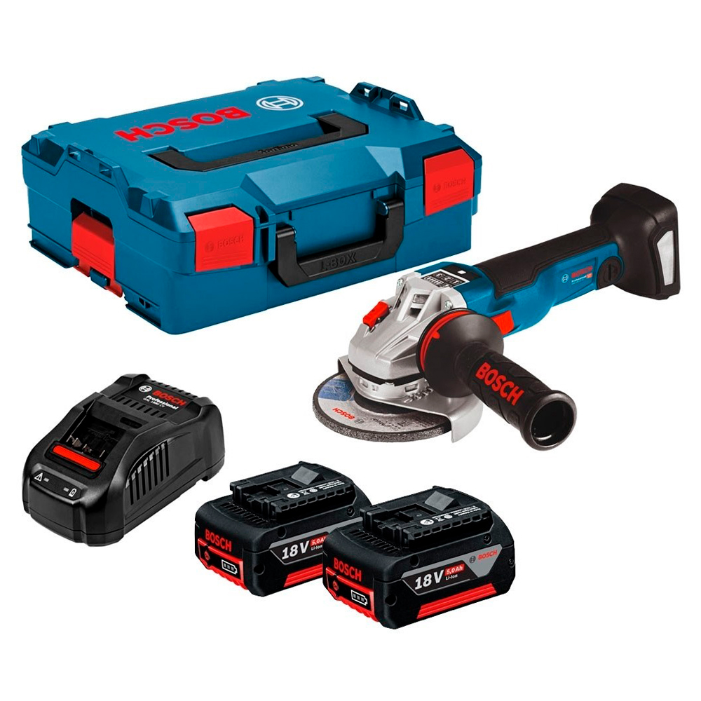 Угловая шлифмашина Bosch GWS 18V-10C 2x5.0Ah, 06019G310D photo 2