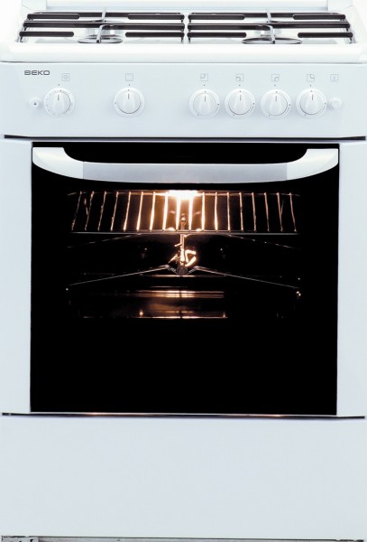 Газовая плита Beko CG61110G / 4 конфорок / 60 см / Белый photo 1 Газовая плита Beko CG61110G / 4 конфорок / 60 см / Белый photo 1