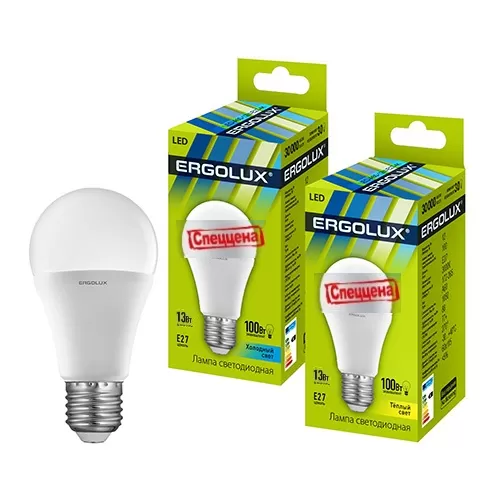 Светодиодная лампа Ergolux LED-A60-13W-E27-4K