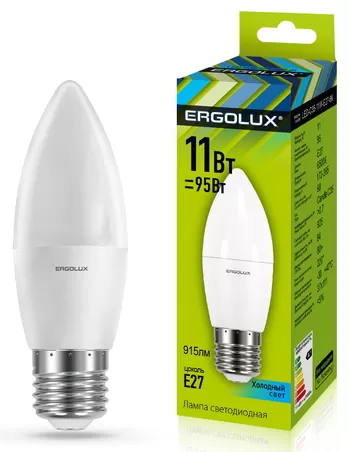 Bec LED Ergolux LED-C35-11W-E27-4K