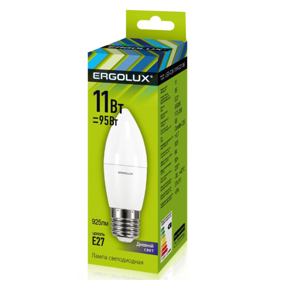 Bec LED Ergolux LED-C35-11W-E27-6K photo 4
