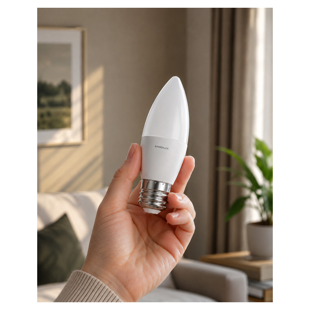 Bec LED Ergolux LED-C35-11W-E27-6K photo 6