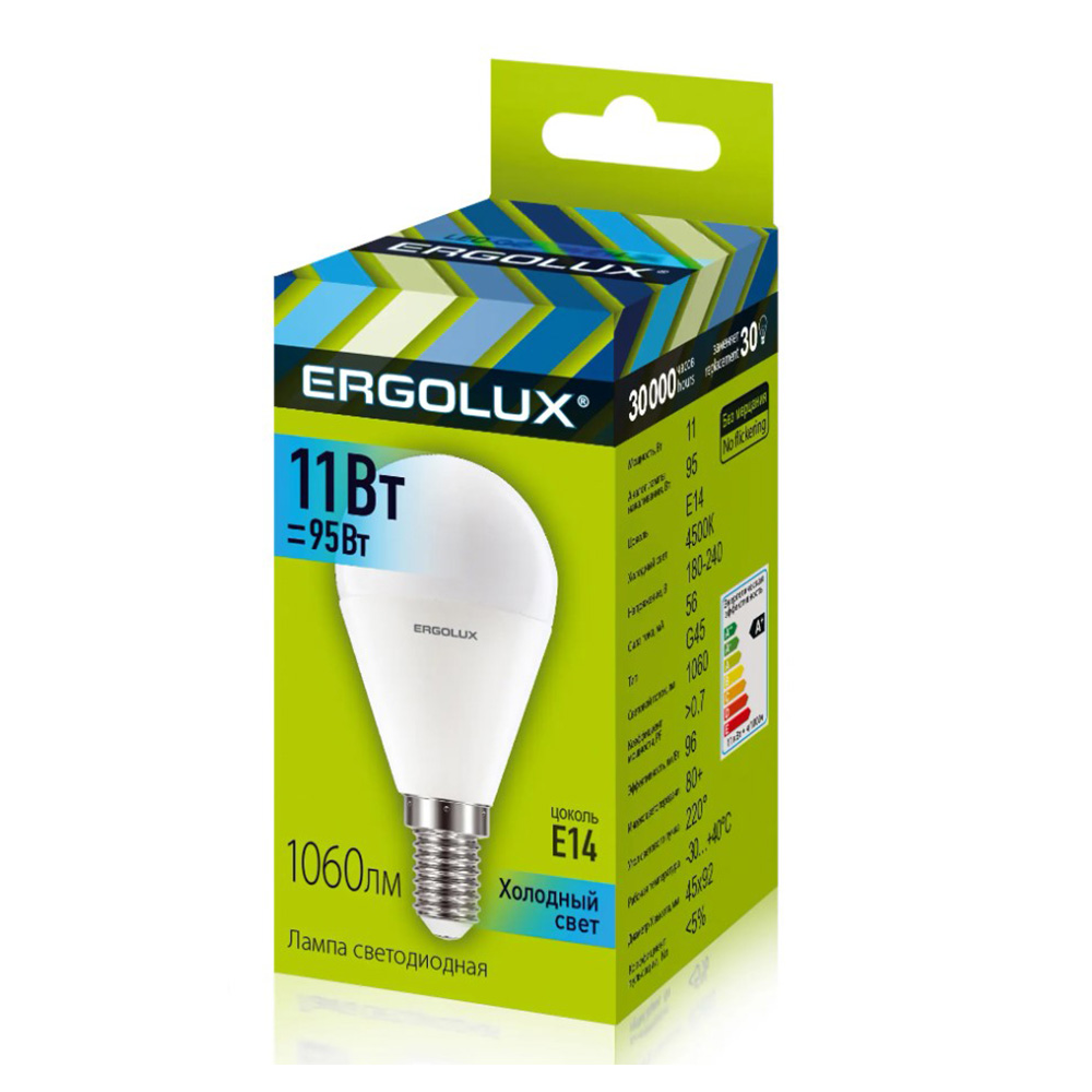 Bec LED Ergolux LED-G45-11W-E14-4K photo 4