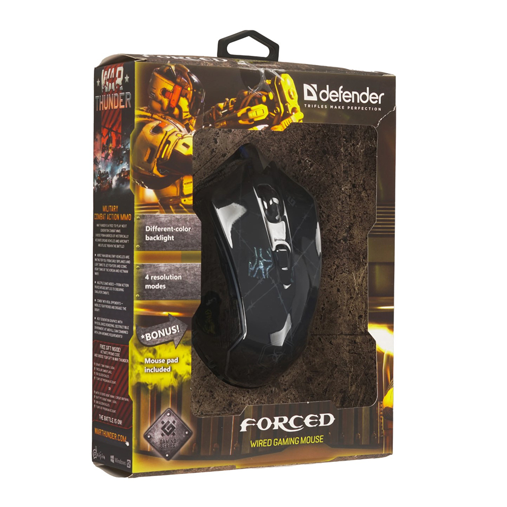 Проводная мышь Defender GM020L Черный / Оптическая / Черный photo 9