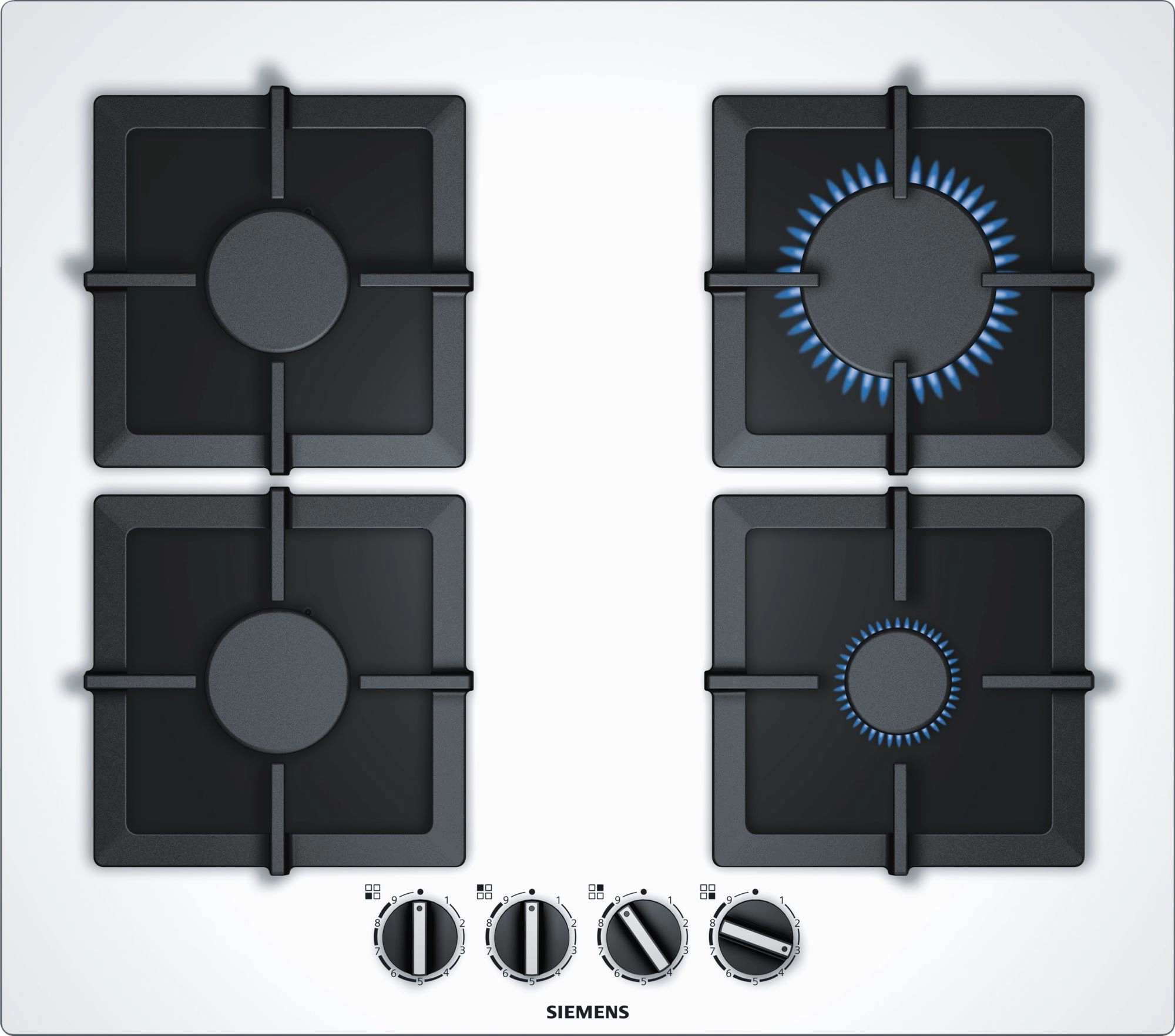 Встраиваемая  газовая панель Siemens EP6A2PB20R, 4 конфорок, Белый
