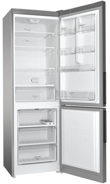 Холодильник с нижней морозильной камерой Hotpoint - Ariston HF 4180 S, 298 л, 185 см, A, Серебристый