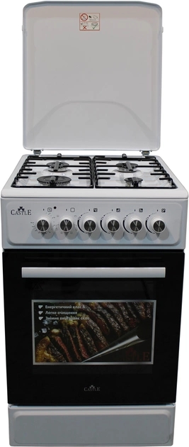 Газовая плита Castle CPG-50W / 4 конфорок / 50 см / Белый photo 1 Газовая плита Castle CPG-50W / 4 конфорок / 50 см / Белый photo 1
