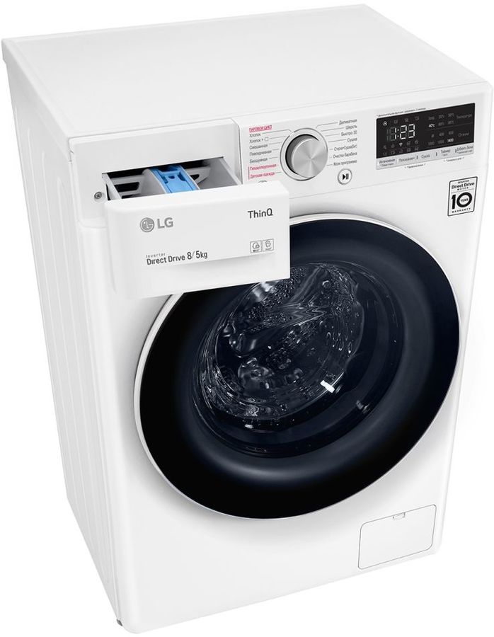 Cтирально-сушильная машина LG F4V5TG0W 8 кг /1400 об/мин /A /Белый photo 6