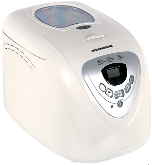 Cuptor de gatit paine Heinner HBM690W, 700 gr, 600 W, Alb