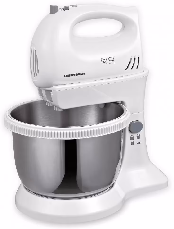 Миксер Heinner HMBR300W, 5 скоростей, Серебреннный 