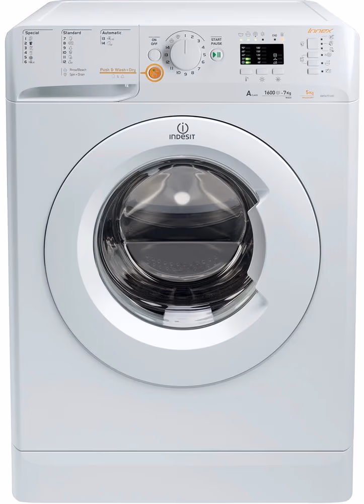 Стиральная машина с сушкой Indesit XWDA751680X, 7 кг, 1600 об/мин, A, Белый