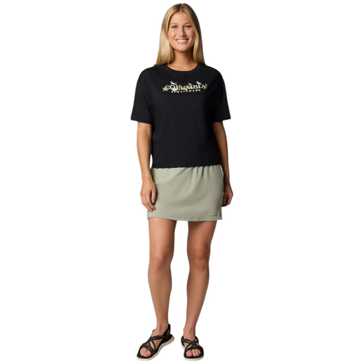 Футболка Columbia Rolling Bend Graphic Relaxed Crop Short Sleeve Shirt XS Черный Женский photo 4