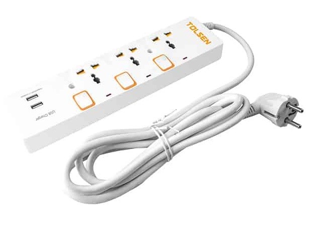 Prelungitor electric 3P+USB 250V 3m Tolsen photo 1