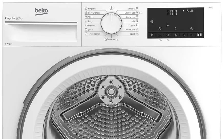 Сушильная машина Beko B3T67110, Конденсационная, 7 кг, B, Белый