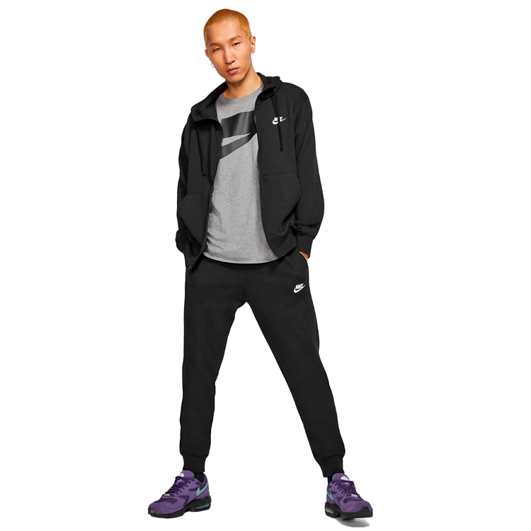 Hanorac pt bărbați Nike M NSW CLUB HOODIE FZ FT M Negru photo 5