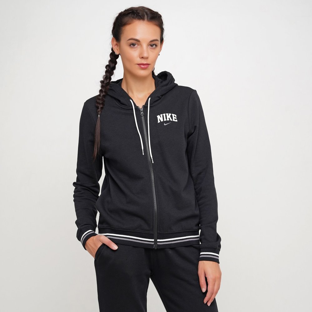Толстовка Nike HOODIE FZ FLC VRSTY / Женский / L / Черный photo 2