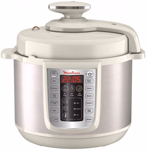 Multifierbator Moulinex CE505A10, 6 l, 1200 W, 25 programe, Argintiu 