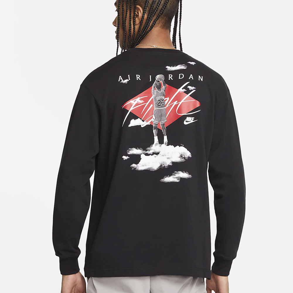 Мужская Толстовка Nike M J FLT ESS STMT 85 LS CREW L Черный photo 2