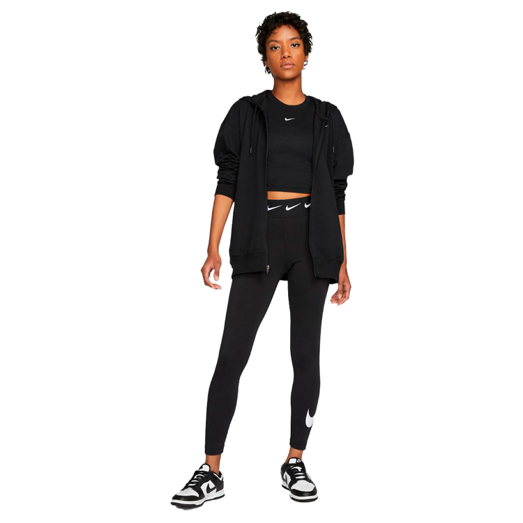 Hanorac Nike W NSW JRSY OS FZ HOODIE M Negru Femei photo 5