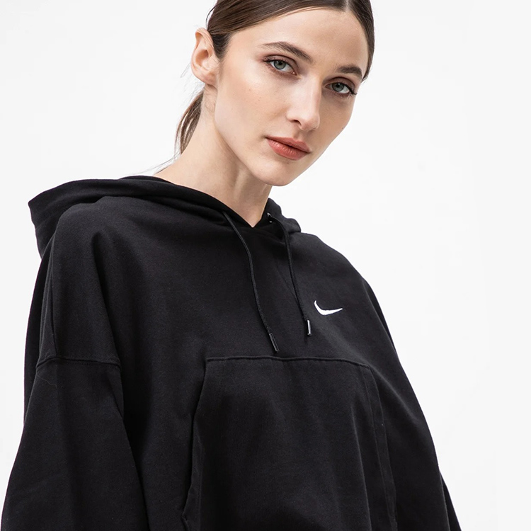 Hanorac Nike W NSW JRSY OS PO HOODIE XS Negru Femei photo 5