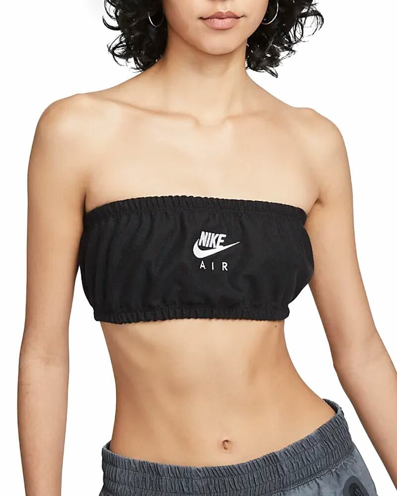Bra sportive Nike W NSW AIR PIQUE TOP BANDEAU S Negru Femei photo 3