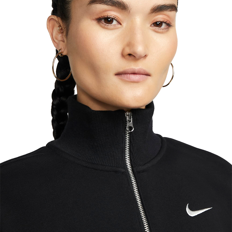 Hanorac Nike W NSW STYLE FLC CROP QZ 2XS Negru Femei photo 4