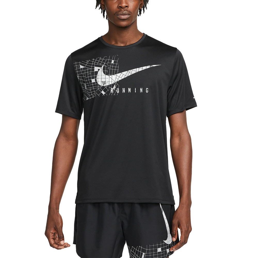 Tricou bărbătesc Nike M NK DF UV MILER RUNDVN SS GFX M Negru photo 2