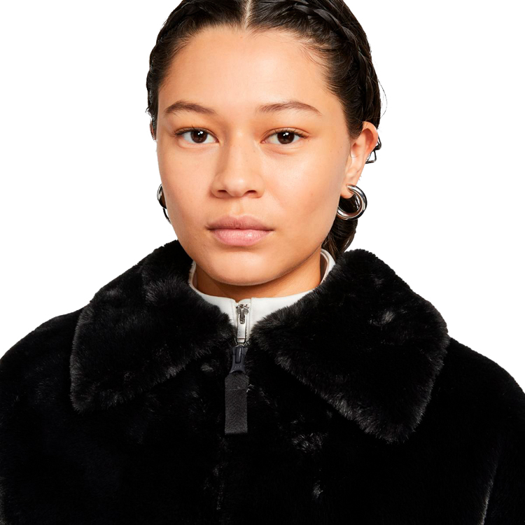 Scurta Nike W NSW FX FUR GFX AOP LNG JKT M Negru Femei photo 2