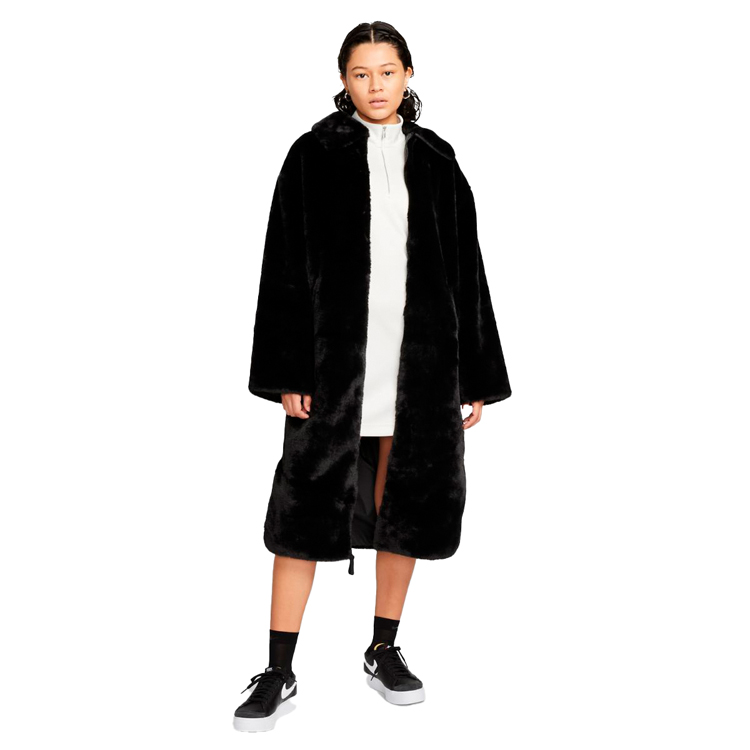Scurta Nike W NSW FX FUR GFX AOP LNG JKT M Negru Femei photo 4