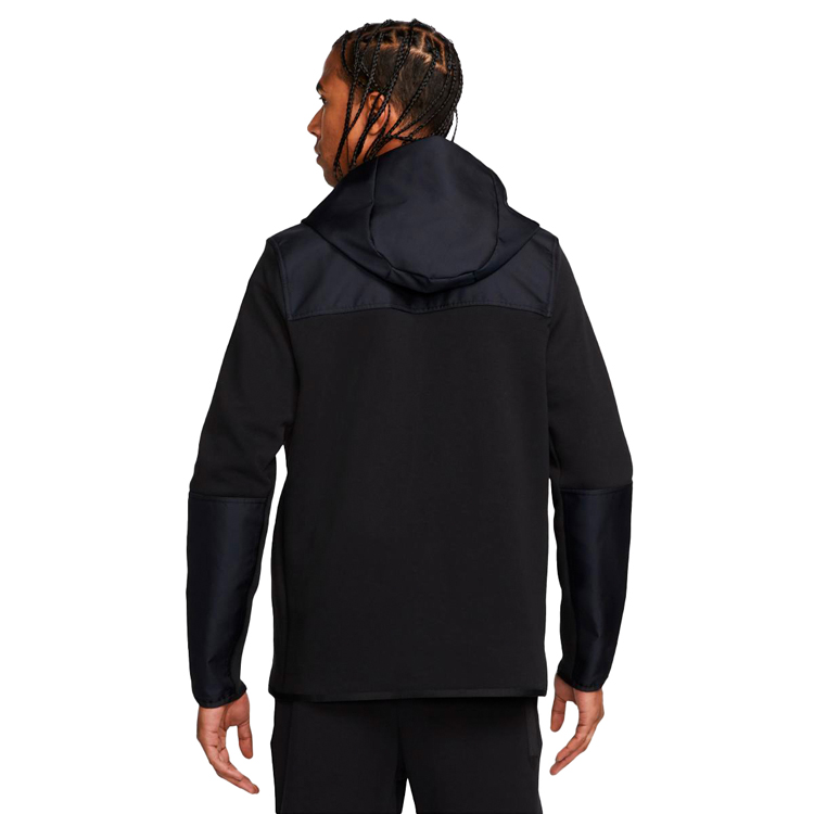 Hanorac pt bărbați Nike M NK TCH FLC OVERLAY FZ S Negru photo 3