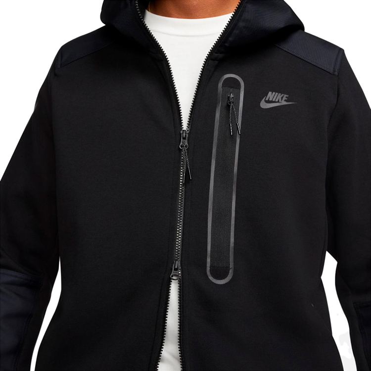 Hanorac pt bărbați Nike M NK TCH FLC OVERLAY FZ S Negru photo 8
