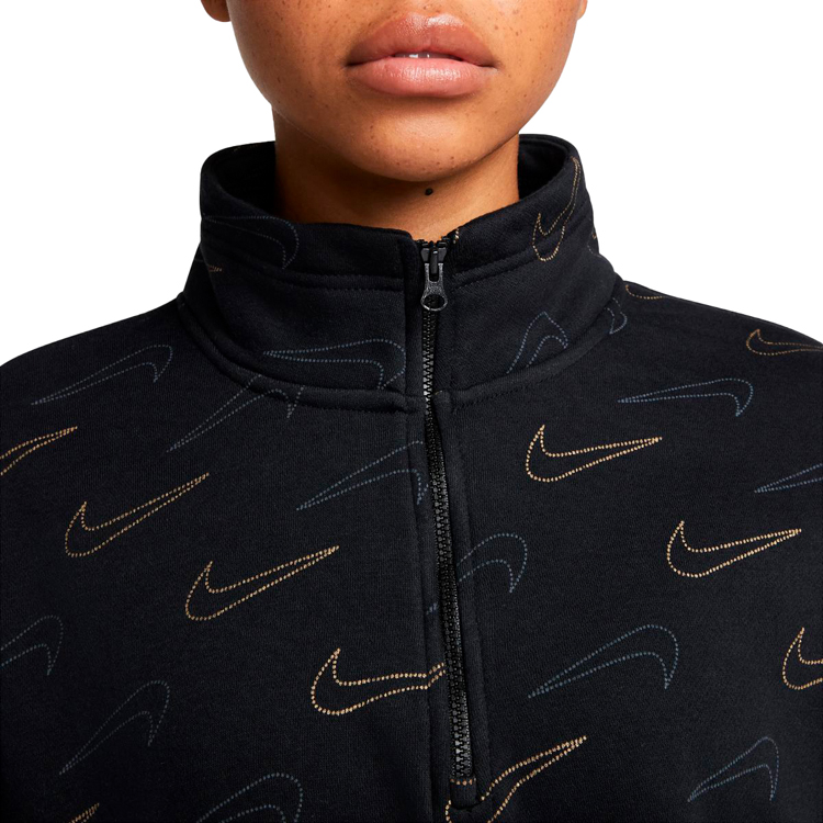 Hanorac Nike W NSW FLC TREND QZ AOP L Negru Femei photo 2