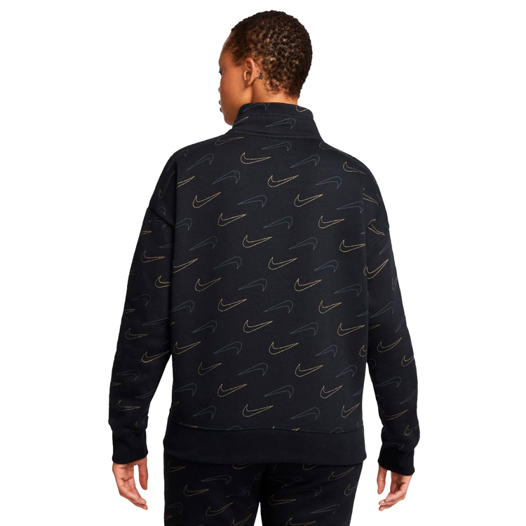 Hanorac Nike W NSW FLC TREND QZ AOP L Negru Femei photo 3