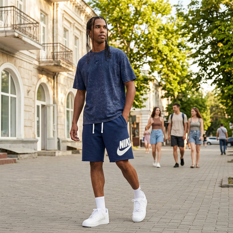 Sorti de bărbați Nike M NK CLUB ALUMNI HBR FT SHORT M Albastru photo 7
