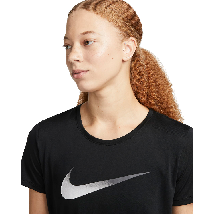Tricou Nike W NK ONE DF SWSH HBR SS / Femei / L / Negru photo 4