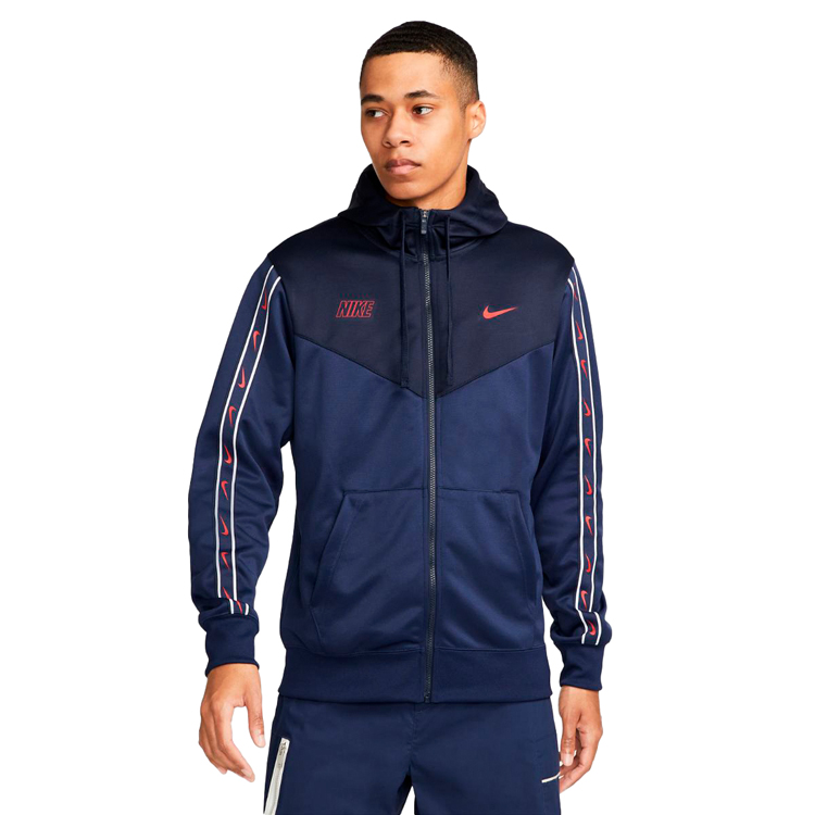 Мужская Толстовка Nike M NSW REPEAT SW PK FZ HOODY XS Синий photo 2