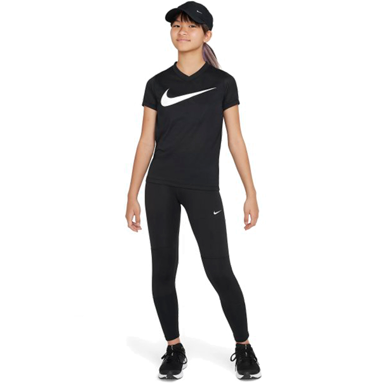 Футболка Nike G NK DF TEE rLEG VNECK SWOOSH / Женский / XS / Черный photo 3