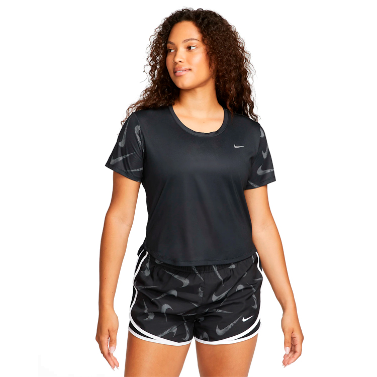 Tricou Nike W NK DF SWOOSH AOP SS CROP / Femei / M / Negru photo 2
