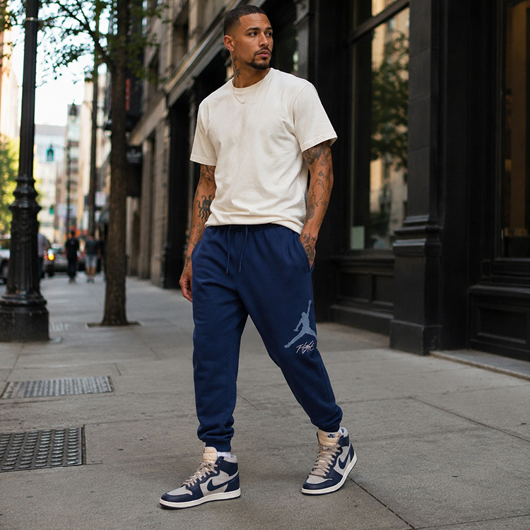 Pantaloni Nike M J ESS FLC BASELINE PANT M Albastru Barbati photo 5