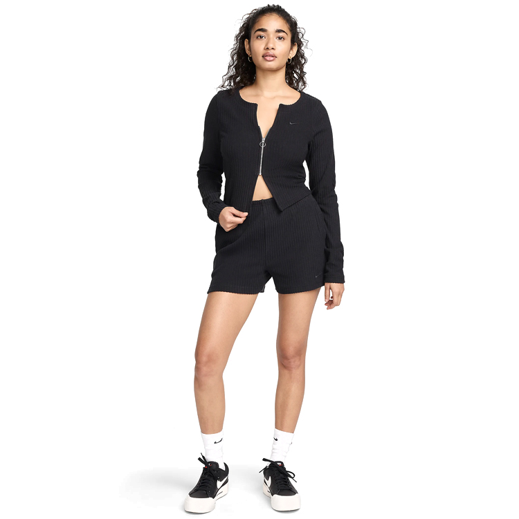 Hanorac Nike W NSW NK CHLL KNT RIB FZ CRDGN S Negru Femei photo 5