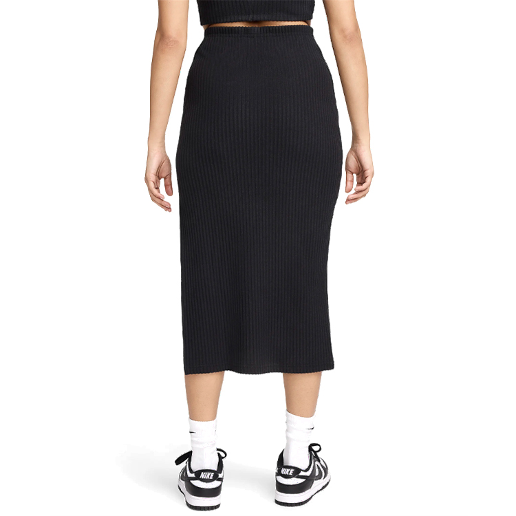 Fusta Nike W NSW NK CHLL KNT RIB MD SKIRT S Negru Femei photo 4