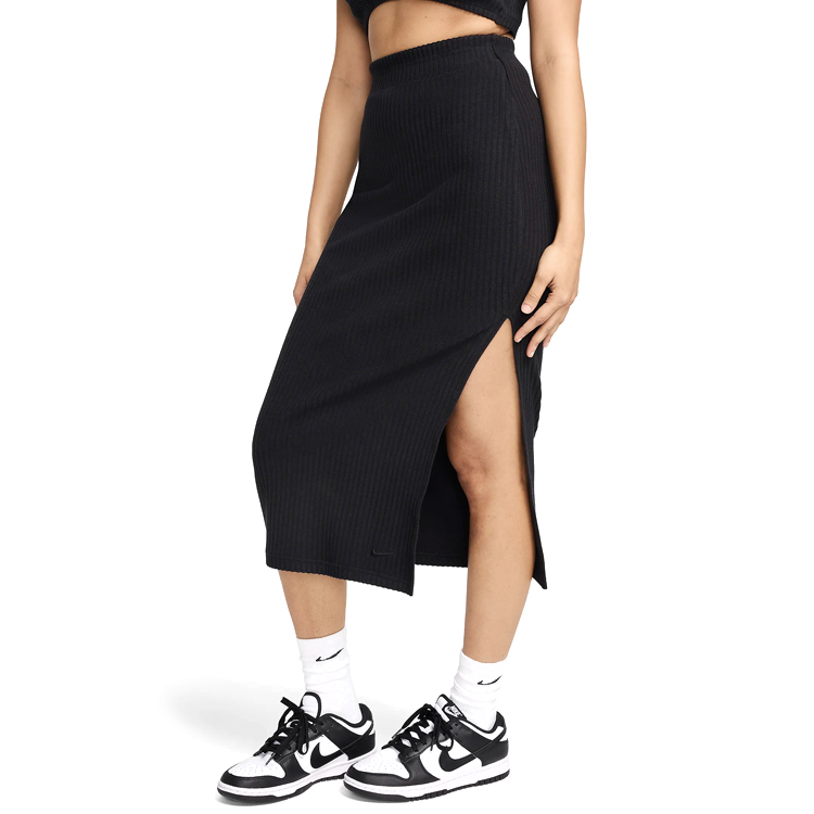 Fusta Nike W NSW NK CHLL KNT RIB MD SKIRT S Negru Femei photo 5