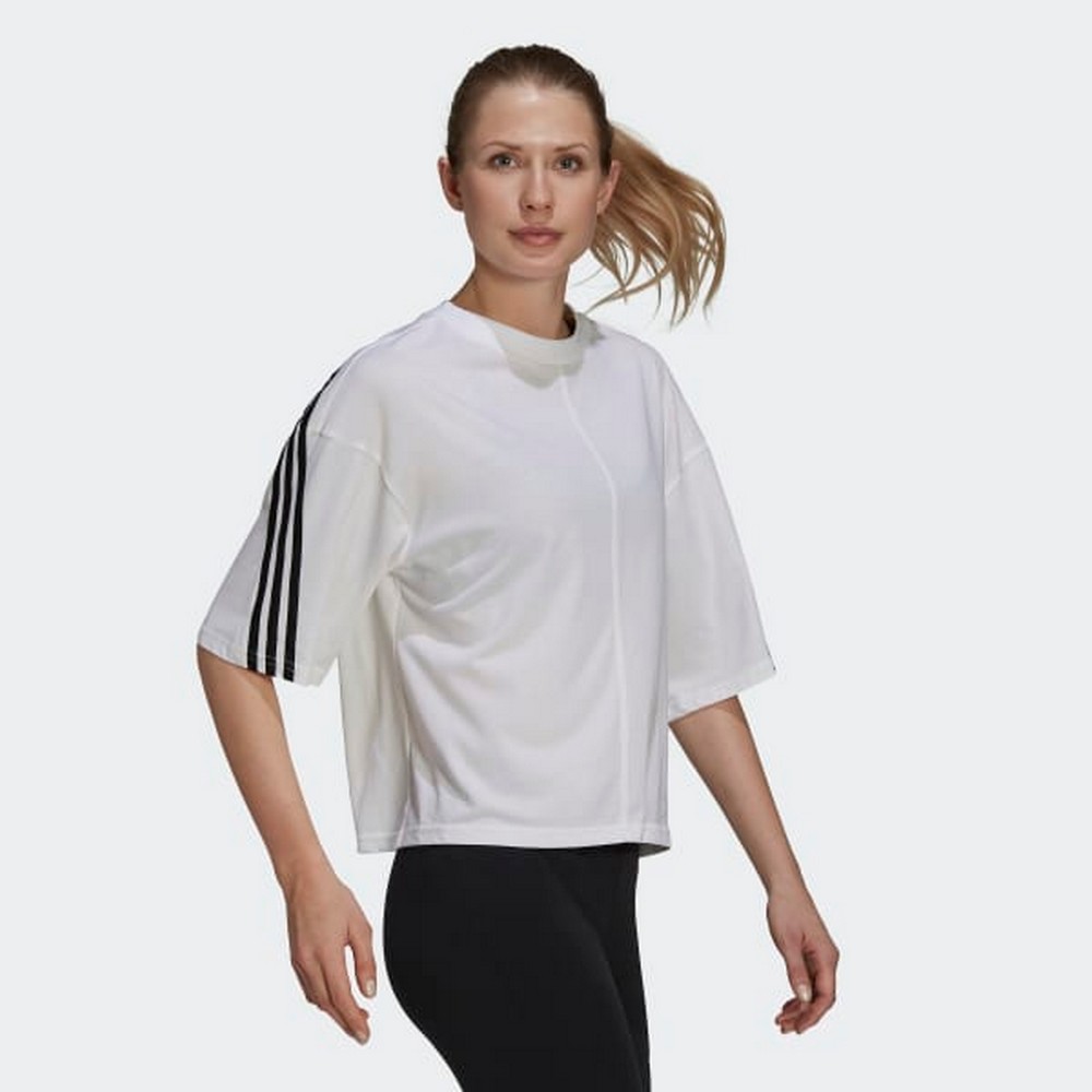 Tricou Adidas W FI 3S TEE 2XS Alb Femei photo 2